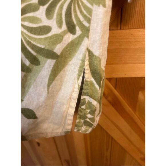 Oscar De La Renta Linen Button Up Shirt Large Tropical (5843) - Picture 7 of 7